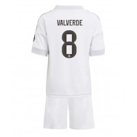 Real Madrid Federico Valverde #8 Hjemmebanesæt Børn 2025-26 Kortærmet (+ Korte bukser)